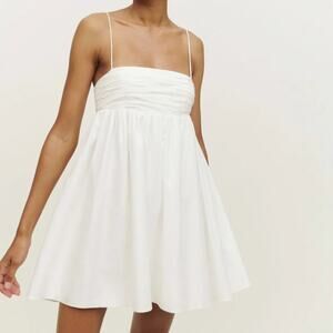 Reformation Catarina White Mini Babydoll Tent Summer Dress Womens Large XL EUC